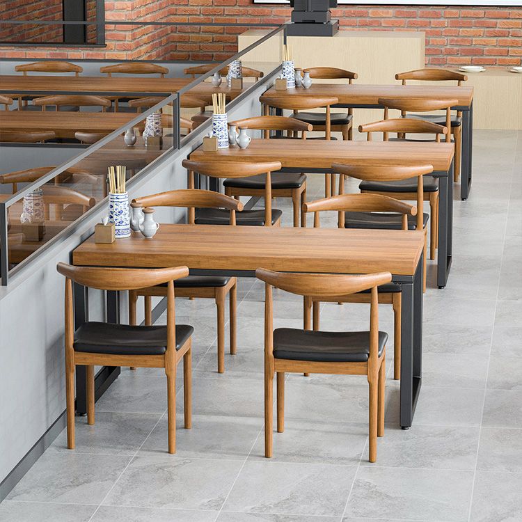 Industrial Style Dining Table Rectangle Solid Wood Table with Black Frame Clearhalo 'Dining Tables & Seating' 'Dining Tables' 'dining_table' 'furn' 'furn_dining_table' 'Furniture' 'furniture_dining_table' 'Kitchen & Dining Furniture' 'kitchen' 'kitchen_dining_table' 1200x1200_d66d3091-d146-4b40-bf4a-9af5da148b36