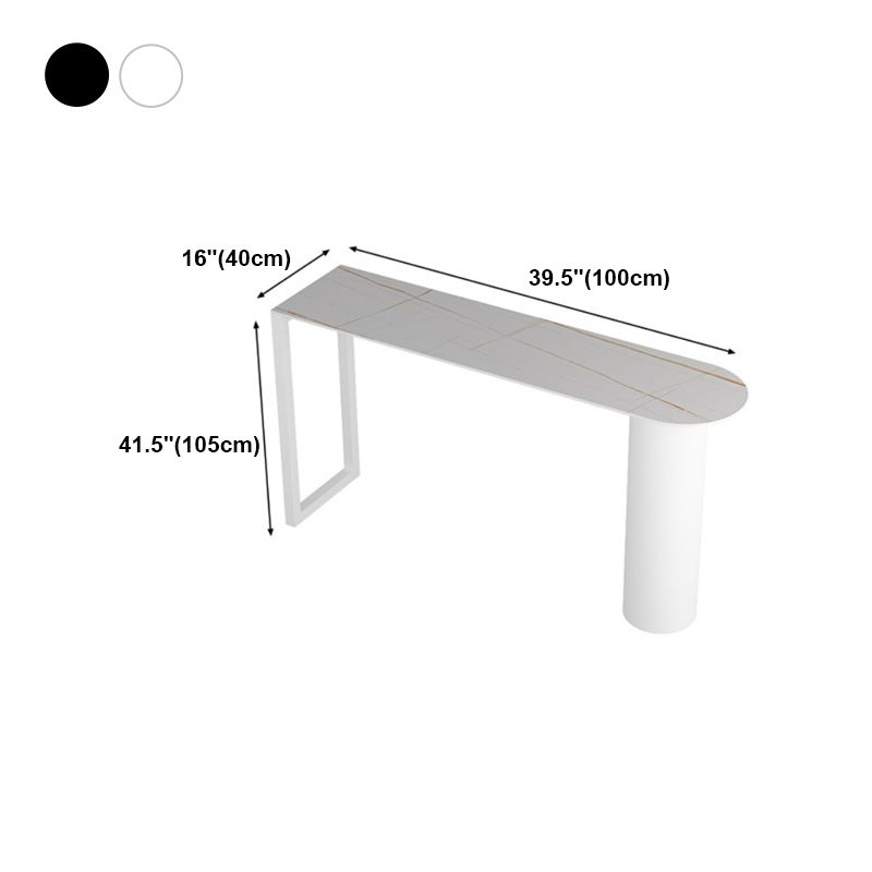Stone Bar Dining Table Modern Bar Table with Double Pedestal Base for Dining Room Kitchen Clearhalo 'Bar Furniture' 'Bar Tables' 'bar_tables' 'furn' 'furn_bar_tables' 'Furniture' 'furniture_bar_tables' 'Kitchen & Dining Furniture' 1200x1200_d66d9bf7-a213-4c16-bf7a-5b79a4997082