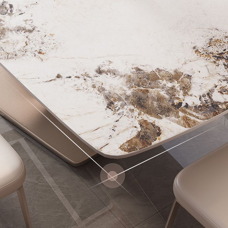 Modern Rectangle Dinette Set 1/2/5/7 Pieces White Sintered Stone Top Dining Table Set Clearhalo 'Dining Room Sets' 'Dining Tables & Seating' 'dining_room_set' 'furn' 'furn_dining_room_set' 'Furniture' 'furniture_dining_room_set' 'Kitchen & Dining Furniture' 1200x1200_d66e6c43-fc9d-4e29-84e7-e33ba895c9bd