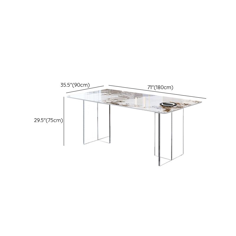 Table de salle à manger rectangulaire en pierre du milieu du siècle pour la maison