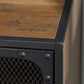Metal and Wood TV Stand Console Industrial Style Home Enclosed TV Cabinet