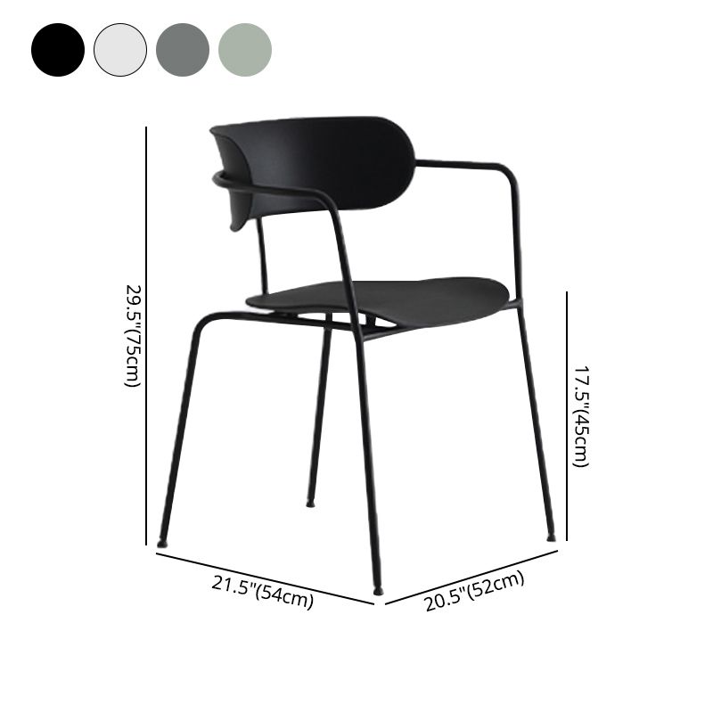 Industrial Style Kitchen Dining Chair Dining Stackable Arm Chairs with Metal Legs Clearhalo ' kitchen&dining_furn' 'Dining Chairs' 'Dining Tables & Seating' 'dining_chair' 'furn' 'furn_dining_chair' 'Furniture' 'furniture_dining_chair' 'Kitchen & Dining Furniture' 'kitchen' 1200x1200_d66eaf31-570f-4d27-8916-f63ba7e01e6b