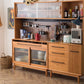 Pine Wood Living Room Sideboard Cabinet Modern Credenza with Drawers and Glass Door Clearhalo 'buffet_sideboard' 'Buffets & Sideboards' 'furn' 'furn_buffet_sideboard' 'Furniture' 'furniture_buffet_sideboard' 'Kitchen & Dining Furniture' 1200x1200_d66eefc1-5fd3-466f-a5bf-6510905f60bf