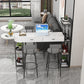 Marble Living Room Pub/Bar Table Double Pedestal Storage Bar/Dinette Table Clearhalo 'Bar Furniture' 'Bar Tables' 'bar_tables' 'furn' 'furn_bar_tables' 'Furniture' 'furniture_bar_tables' 'Kitchen & Dining Furniture' 'kitchen&dining_furn' 'kitchen' 1200x1200_d66f2af2-2726-40e2-9777-9697e24296f4