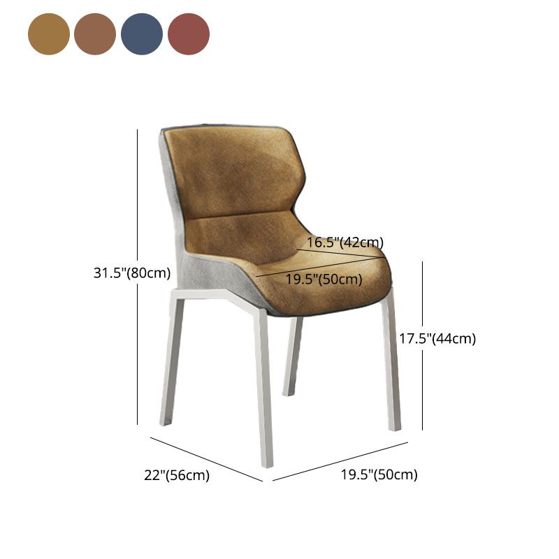 Modern Style Kitchen Metal Dining Chairs Wingback Dining Arm Side Chairs Clearhalo ' kitchen&dining_furn' 'Dining Chairs' 'Dining Tables & Seating' 'dining_chair' 'furn' 'furn_dining_chair' 'Furniture' 'furniture_dining_chair' 'Kitchen & Dining Furniture' 'kitchen' 1200x1200_d66fd38c-a012-497e-89f4-c866eb1bc714