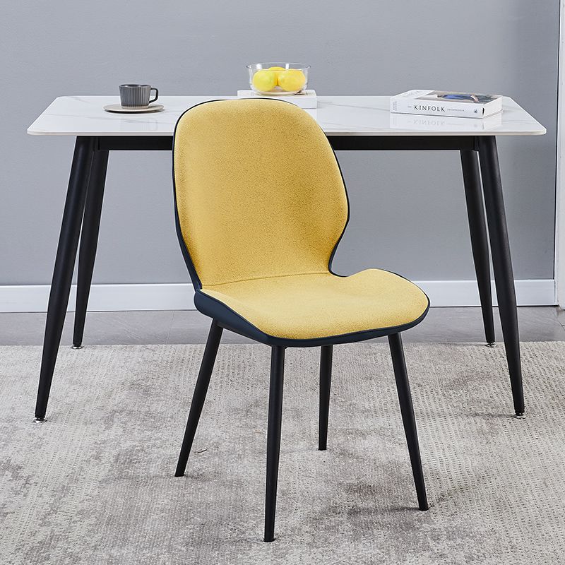 Home Scandinavian Side Chair Upholstered Solid Back Metal Dining Room Chair Clearhalo ' kitchen&dining_furn' 'Dining Chairs' 'Dining Tables & Seating' 'dining_chair' 'furn' 'furn_dining_chair' 'Furniture' 'furniture_dining_chair' 'Kitchen & Dining Furniture' 'kitchen' 1200x1200_d66fdb26-2e92-4c27-8e6a-ee2fd6b1a04c