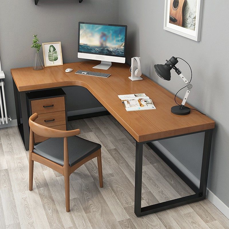 Modern Wooden Office Desk Sled Base Writing Desk , 29.53" Tall (Cabinet not Included) Clearhalo 'furn' 'furn_office_desk' 'Furniture' 'Office Desks' 'Office Furniture' 'office_desk' 1200x1200_d670d3ad-9b9c-4700-83a2-361e3bb9dabd