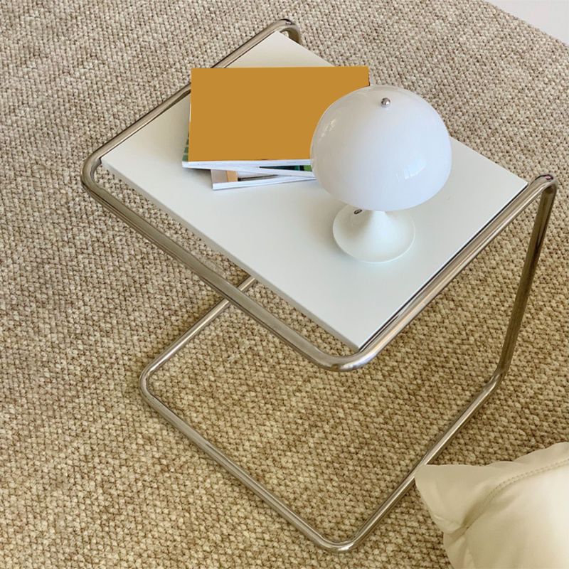 17.7 "W Moderia C Side Glass Rectangular/Madera de madera Topil final