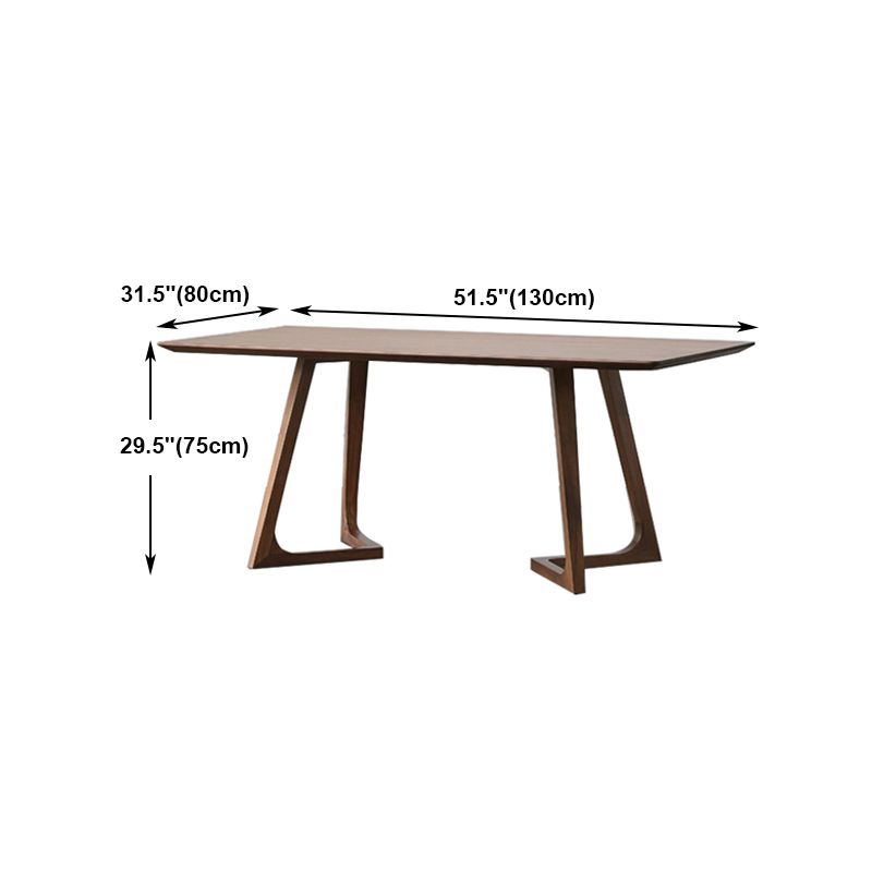 Modern Solid Wood Dining Room Collection Double Pedestal Dining Table in Walnut Clearhalo 'Dining Tables & Seating' 'Dining Tables' 'dining_table' 'furn' 'furn_dining_table' 'Furniture' 'Kitchen & Dining Furniture' 1200x1200_d67374e1-d8f8-42b1-8a7b-b33dc3abcaff