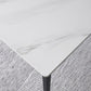 Stone Top Dining Table Contemporary Dining Table with 4 Black Legs Clearhalo 'Dining Tables & Seating' 'Dining Tables' 'dining_table' 'furn' 'furn_dining_table' 'Furniture' 'furniture_dining_table' 'Kitchen & Dining Furniture' 'kitchen' 'kitchen_dining_table' 1200x1200_d6746882-a5ed-466f-b567-67607285ecfe