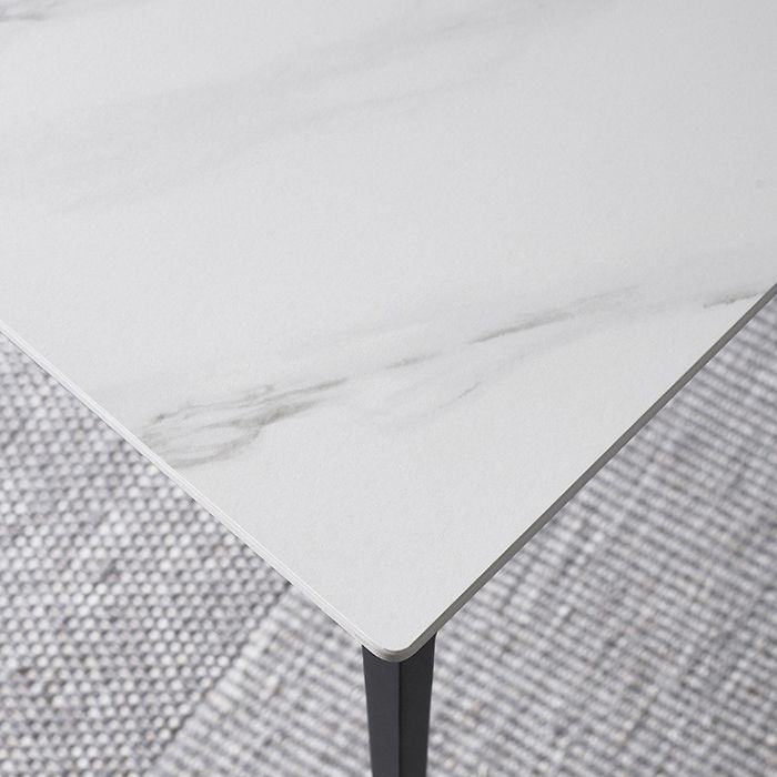 Stone Top Dining Table Contemporary Dining Table with 4 Black Legs Clearhalo 'Dining Tables & Seating' 'Dining Tables' 'dining_table' 'furn' 'furn_dining_table' 'Furniture' 'furniture_dining_table' 'Kitchen & Dining Furniture' 'kitchen' 'kitchen_dining_table' 1200x1200_d6746882-a5ed-466f-b567-67607285ecfe