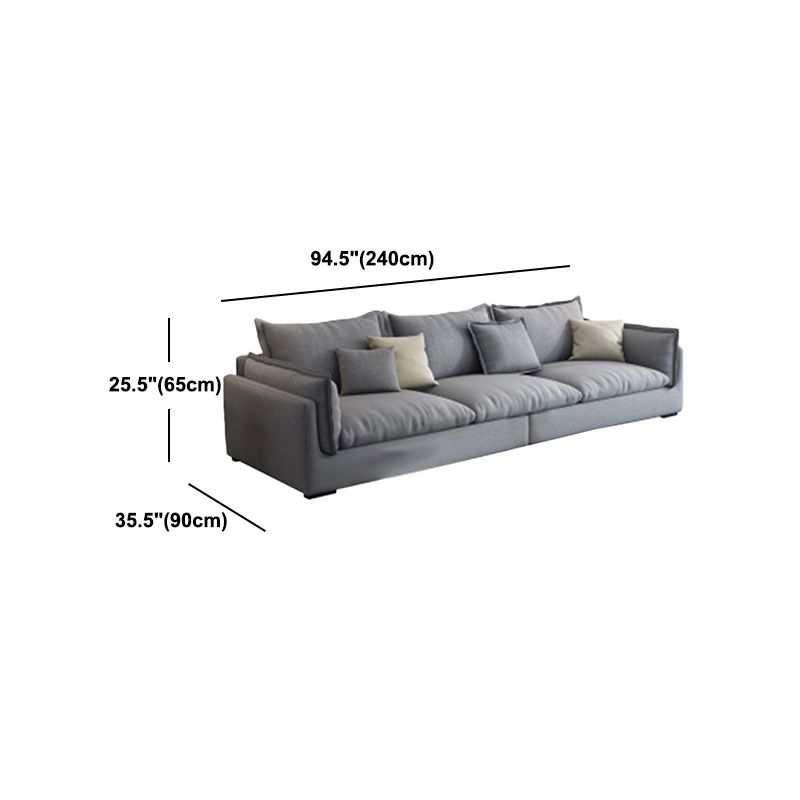 Light-grey Contemporary Sectional Stain-Resistant Living Room Solid Wood Sofa