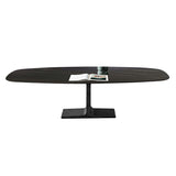 Oval Contemporary Dining Table Black Sintered Stone Table with Pedestal Base Clearhalo ' dining_table' 'Dining Tables & Seating' 'Dining Tables' 'furn' 'furn_dining_table' 'Furniture' 'furniture_dining_table' 'Kitchen & Dining Furniture' 'kitchen&dining_furn' 'kitchen' 'kitchen_dining_table' 1200x1200_d6753459-0471-4bc0-9e76-12d36184b784