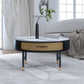 17"H Glam Cocktail Table Storage Round 4 Legs Stone Coffee Table Clearhalo 'Coffee & Accent Tables' 'Coffee Tables' 'coffee_tables' 'furn' 'furn_coffee_tables' 'Furniture' 'Living Room Furniture' 1200x1200_d6757e66-1dd0-4fef-935a-7a270ca2429f
