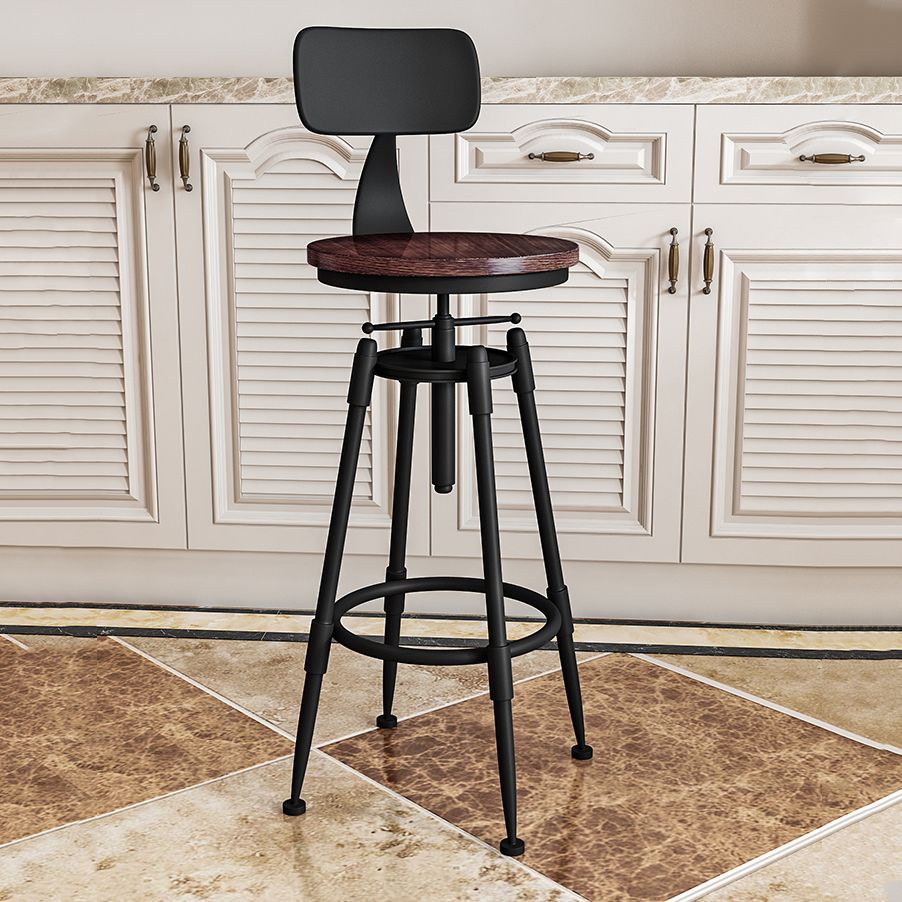 Industrial Armless Liftable Counter Stool Iron Restaurant Bar Stool with Pedal Clearhalo 'Bar Furniture' 'Bar Stools' 'bar_stools' 'furn' 'furn_bar_stools' 'furniture_bar_stools' 'Kitchen & Dining Furniture' 'kitchen&dining_furn' 'kitchen' 'kitchen_furn' Furniture' 1200x1200_d676c5de-e1e6-4236-8c1f-44a3e72abf10
