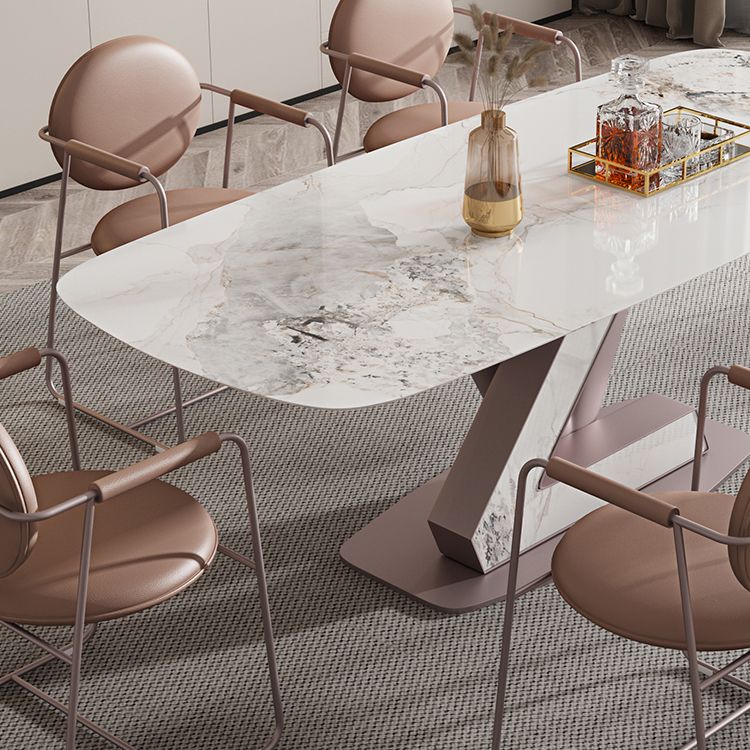 Luxury 1/4/5/7 Pieces Rectangle Dining Set Sintered Stone Dining Table Set for Kitchen Clearhalo 'Dining Room Sets' 'Dining Tables & Seating' 'dining_room_set' 'furn' 'furn_dining_room_set' 'Furniture' 'furniture_dining_room_set' 'Kitchen & Dining Furniture' 'kitchen&dining_furn' 'kitchen' 1200x1200_d677e183-3ac6-45f1-8ec8-5a83544490ae