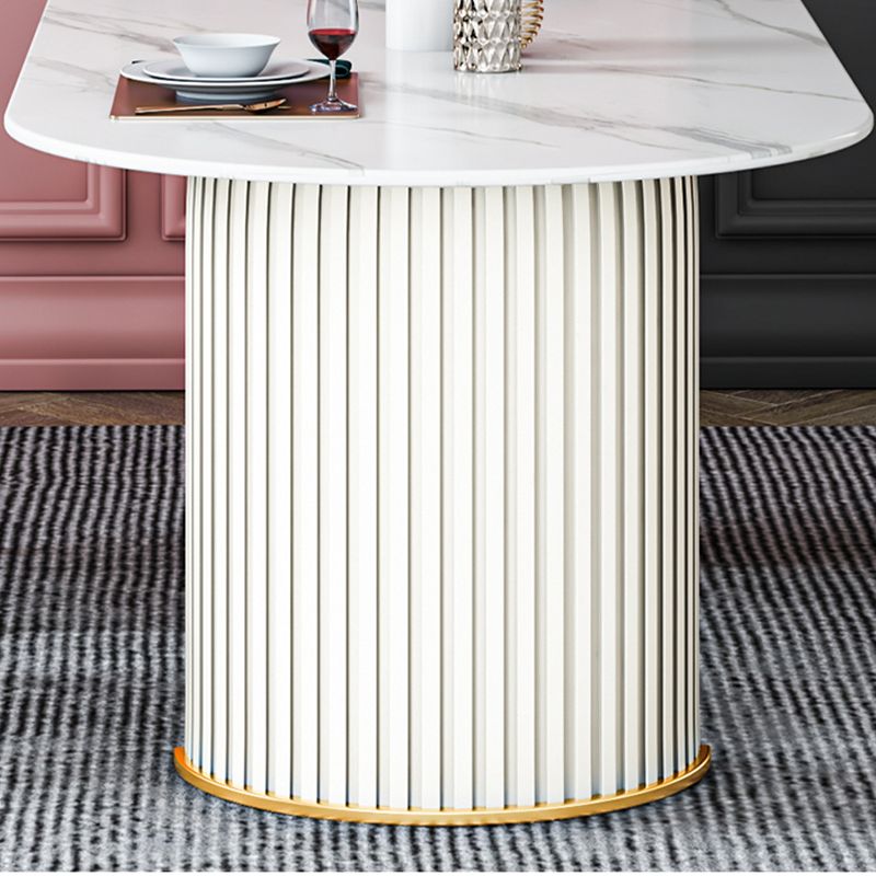 Stone Top Dining Table Contemporary Oval Dining Table with Sled Base Clearhalo 'Dining Tables & Seating' 'Dining Tables' 'dining_table' 'Furniture' 'furniture_dining_table' 'Kitchen & Dining Furniture' 'kitchen' 'kitchen_dining_table' 1200x1200_d678593a-dac6-4fe0-a731-58500ec32f07