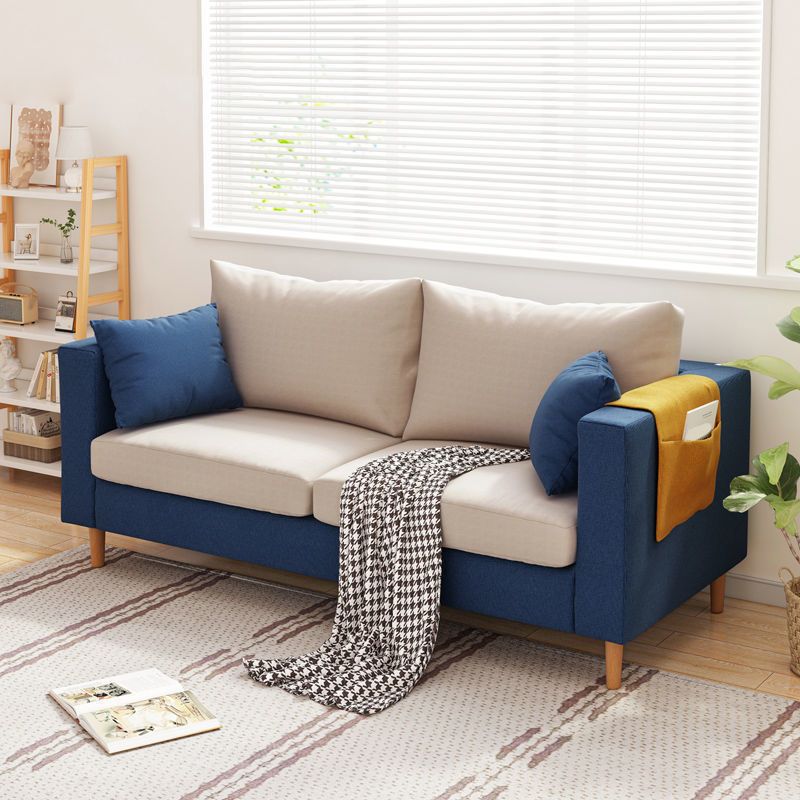 Cuscini moderni standard a braccio quadrato soggiorno divano stazionario di lino