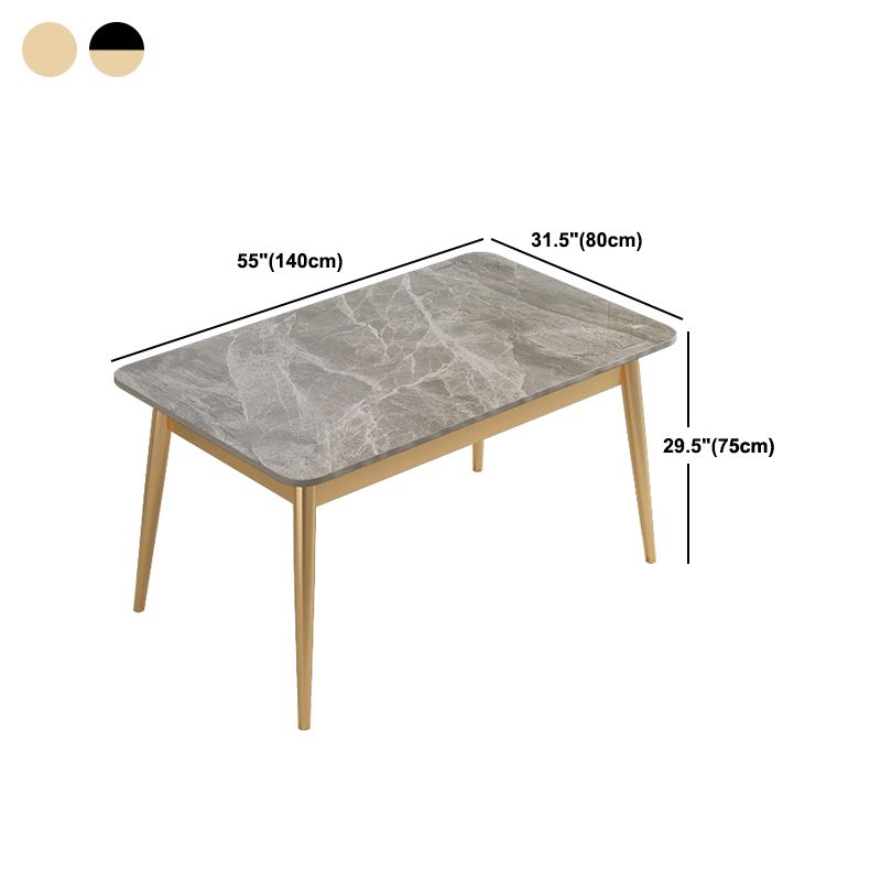 Set da pranzo Nordic Stone Top 1/2/5/7 pezzi Tavolo da pranzo grigio con sedie in pelle