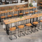 Wood Top Table Metal Black Base Rectangle Bar Table for Patio Use Clearhalo 'Bar Furniture' 'Bar Tables' 'bar_tables' 'furn' 'furn_bar_tables' 'Furniture' 'Kitchen & Dining Furniture' 1200x1200_d679a56c-8975-4082-8b70-9fd246a79ff0