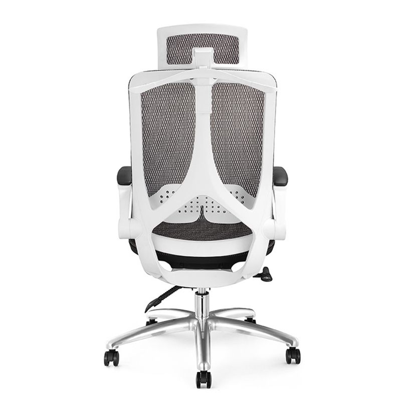 Modern Black and White Chair Home Office Chair with Metal Base Clearhalo 'furn' 'furn_office_chair' 'Furniture' 'furniture_office_chair' 'Office Chairs' 'Office Furniture' 'office_chair' 1200x1200_d67ab5f6-8c3d-42e4-a7ce-02e5a4321e48