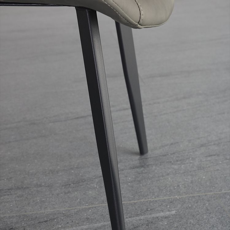 Contemporary Leather Restaurant Side Chair Solid Back Dining Chair Clearhalo ' kitchen&dining_furn' 'Dining Chairs' 'Dining Tables & Seating' 'dining_chair' 'furn' 'furn_dining_chair' 'Furniture' 'furniture_dining_chair' 'Kitchen & Dining Furniture' 'kitchen' 1200x1200_d67b4bc6-100d-40aa-9232-9a11a5b6d666