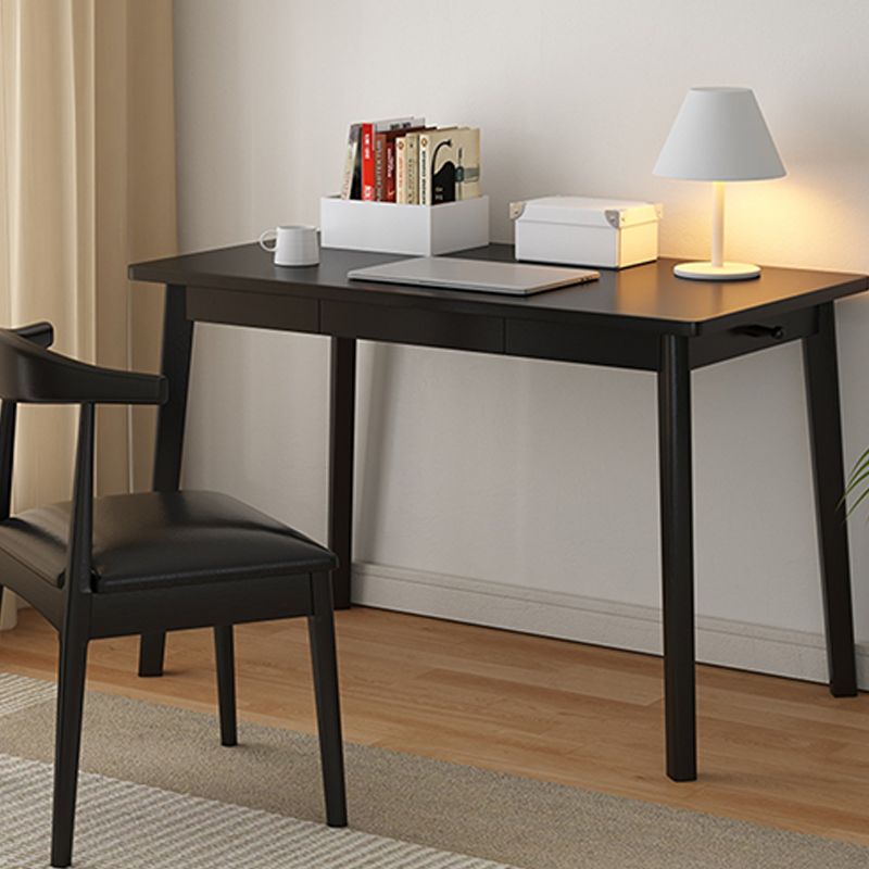 Bureau d'écriture industriel en bois massif bourse rectangulaire avec 3 tiroirs