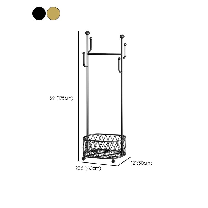 Gorgeous Metal Coat Hanger Plain Basket Storage Coat Rack with Coat Hooks Clearhalo 'Entry & Mudroom Furniture' 'furn' 'furn_hall_tree_coat_racks' 'Furniture' 'Hall Trees & Coat Racks' 'hall_tree_coat_racks' 1200x1200_d67c0d2a-24bd-4672-9c52-dfedb5294693