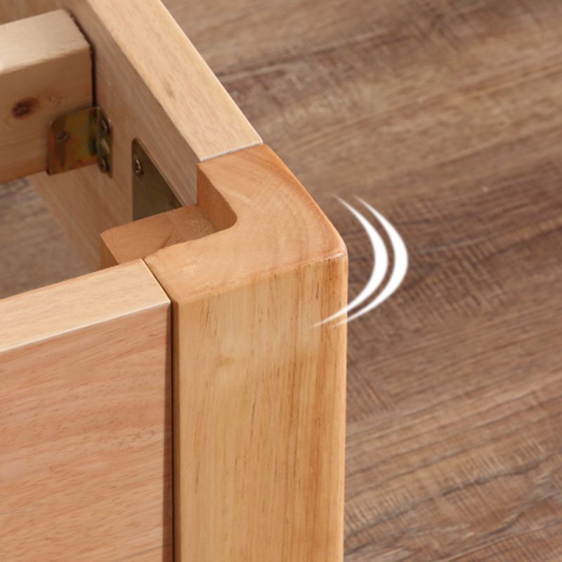 Vaste kleur Scandinavisch latbed gebogen bed met aangepaste houten benen