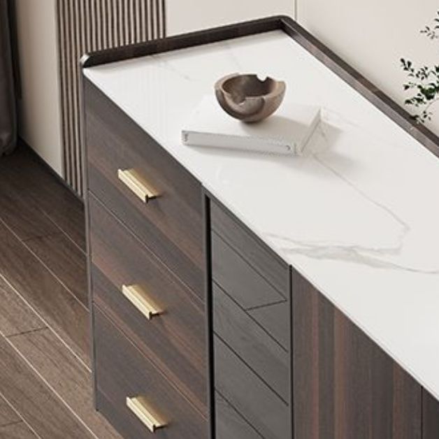 Mobile board laterale contemporanea armadio della pietra con luci per sala da pranzo