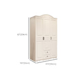 White Engineered Wood Wardrobe Armoire Hinged Wardrobe Closet