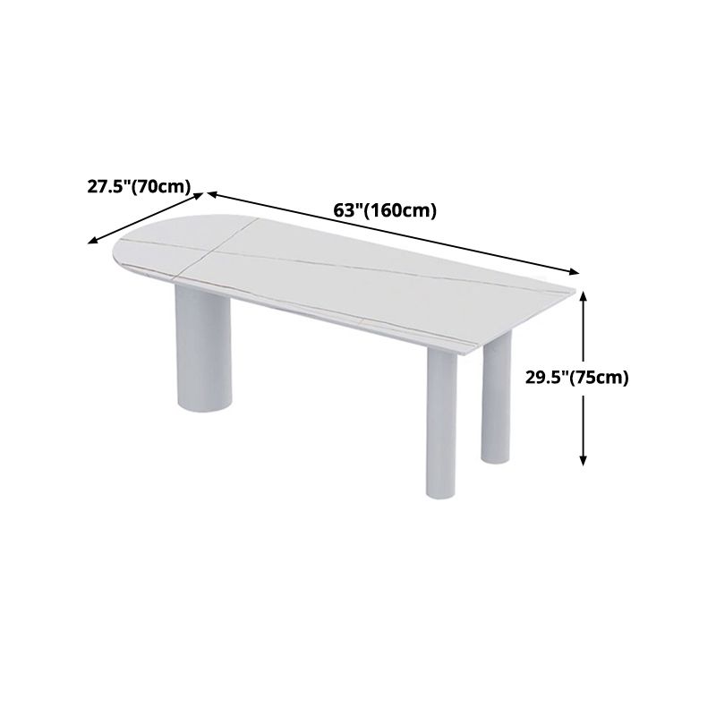 Metal Contemporary White Dining Table Sintered Stone Top Table for Dining Room Clearhalo ' dining_table' 'Dining Tables & Seating' 'Dining Tables' 'furn' 'furn_dining_table' 'Furniture' 'furniture_dining_table' 'Kitchen & Dining Furniture' 'kitchen&dining_furn' 'kitchen' 'kitchen_dining_table' 1200x1200_d67ec804-d4e8-4b2a-84d1-79ec768feaa7