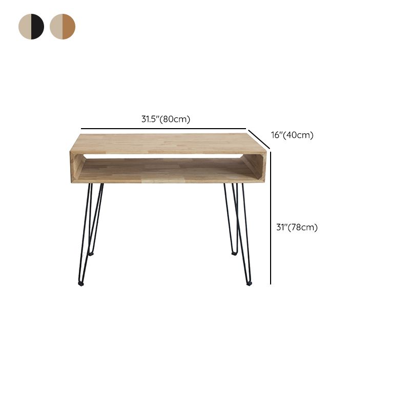 Metal Legs Solid Wood Bedroom Vanity Dressing Table with Makeup Table and Stool