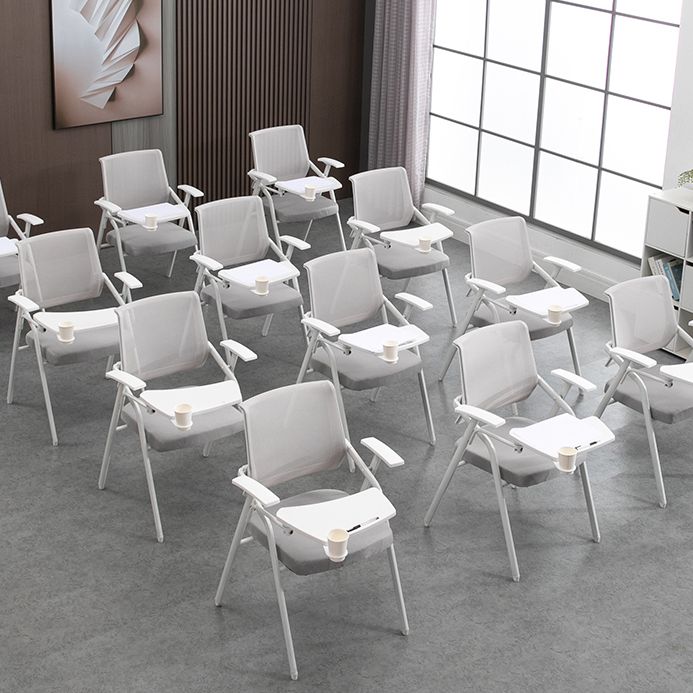 Modern Office Chair with Arms Mid Back Conference Chair with White Frame Clearhalo 'furn' 'furn_office_chair' 'Furniture' 'Office Chairs' 'Office Furniture' 'office_chair' 1200x1200_d6816dce-ea3f-4674-888d-749c71c3b1ca