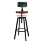 Industrial Metal Barstool Faux Leather Low Back Counter Stool with Iorn 4 Legs
