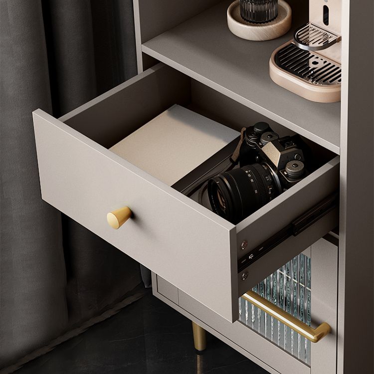 Serveur de restauration en bois d'ingénierie moderne 1 tiroir côté tiroir avec porte en verre