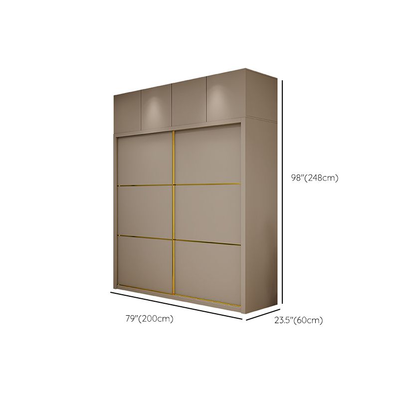 Contemporary Style Wardrobe Wooden Bedroom Wardrobe Closet with Clothes Rail Clearhalo 'Armoires & Wardrobes' 'armoires_wardrobes' 'Bedroom Furniture' 'furn' 'furn_armoires_wardrobes' 'Furniture' 1200x1200_d6835b44-971e-4ea6-8f7e-fc9368fbbdb4