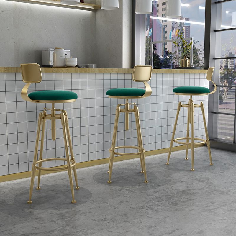 Metal Adjustable Height Bar Stool Industrial Upholstered Bar Stools Clearhalo 'Bar Furniture' 'Bar Stools' 'bar_stools' 'furn' 'furn_bar_stools' 'Furniture' 'Kitchen & Dining Furniture' 1200x1200_d684b27c-9f84-4a8f-a8f3-d6c8489de496
