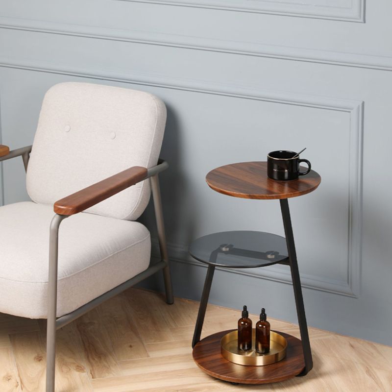 Modern de la mesa redonda de la esquina redonda de 3 niveles con almacenamiento