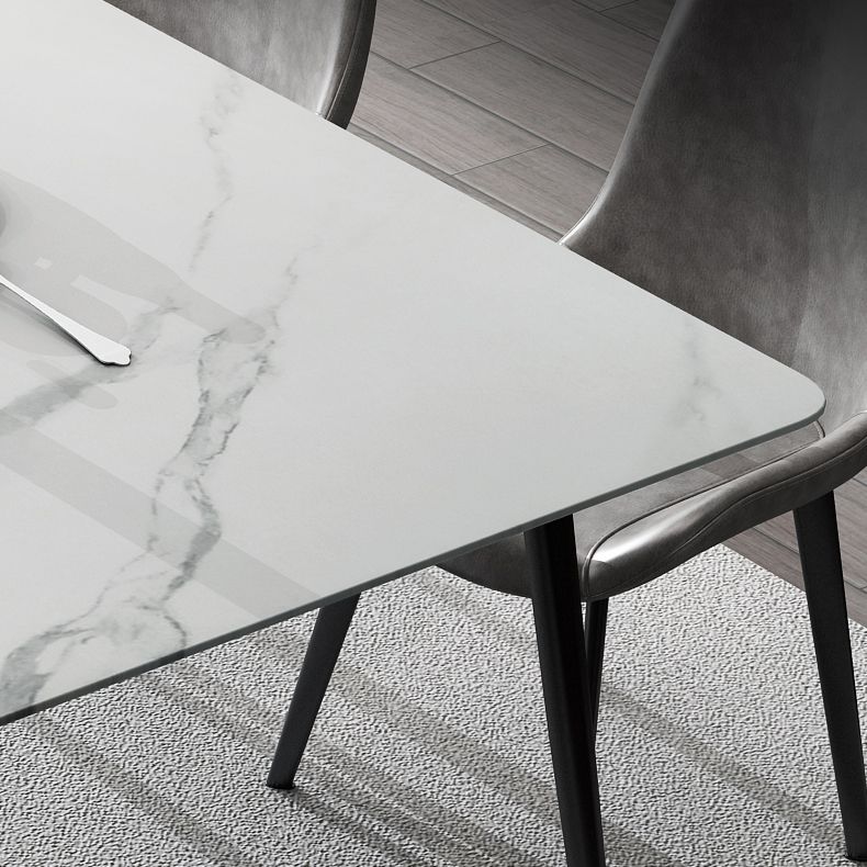 Sintered Stone Dining Table Set 1/5 Pcs Rectangle Dining Table with Armless Chairs