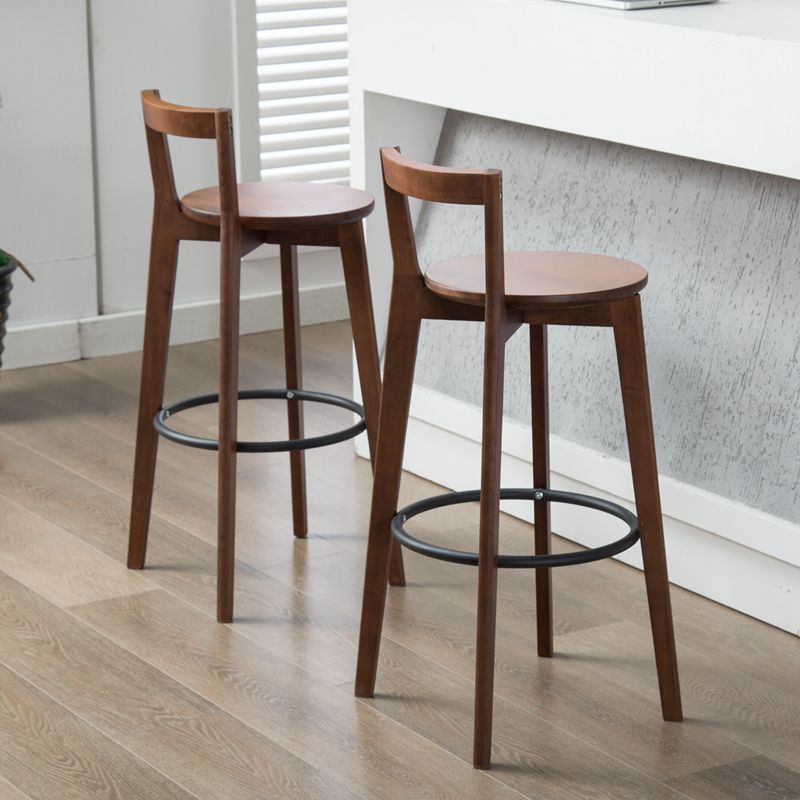 Simple Brown Wood Barstool Nordic Indoor Tall Stool with Upholstered Clearhalo 'Bar Furniture' 'Bar Stools' 'bar_stools' 'furn' 'furn_bar_stools' 'furniture_bar_stools' 'Kitchen & Dining Furniture' 'kitchen&dining_furn' 'kitchen' 'kitchen_furn' Furniture' 1200x1200_d68859a3-4b7a-44b9-8fda-4c1ea730bbaa