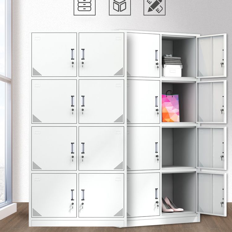 Contemporary Steel Storage Cabinet Hinged Wardrobe Armoire for Home Clearhalo 'Armoires & Wardrobes' 'armoires_wardrobes' 'Bedroom Furniture' 'furn' 'furn_armoires_wardrobes' 'Furniture' 1200x1200_d688d11e-853d-4783-baaa-be0670ebe1b2