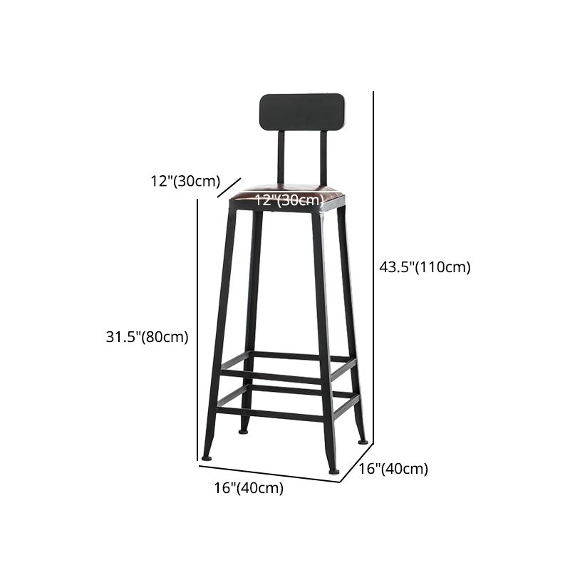 Industrial Armless Counter Stool Iron Cafe Bar Stool with Leather Cushion and Pedal Clearhalo 'Bar Furniture' 'Bar Stools' 'bar_stools' 'furn' 'furn_bar_stools' 'Furniture' 'furniture_bar_stools' 'Kitchen & Dining Furniture' 1200x1200_d68b63d0-1cf3-4fbf-ac2d-80e35edc5bc3