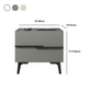 17 Zoll H-Nachttisch 2-DRAWER Grey Modern Imitation Wood Night Tisch mit Beinen