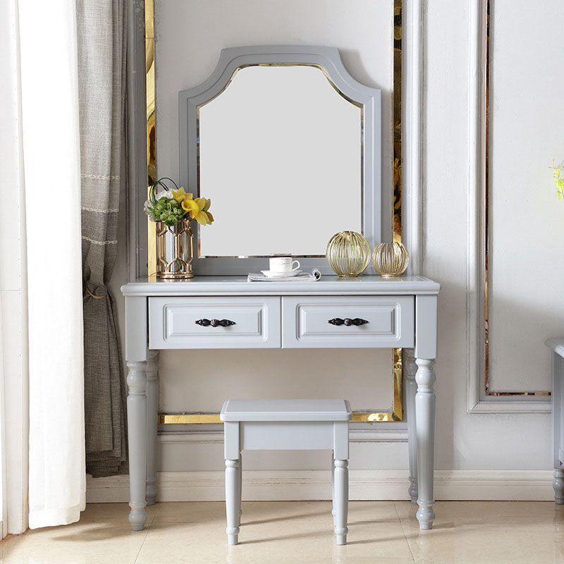 Bedroom Victorian Double Drawers Solid Wood Standing Make-up Vanity Clearhalo 'Bedroom Furniture' 'furn' 'furn_makeup_vanities' 'Furniture' 'Makeup Vanities' 'makeup_vanities' 1200x1200_d68bd0c8-d387-4a41-a800-38e9ab36560c