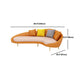 Faux Leather Sloped Arm Sofa Contemporary Curved Sofa in Orange