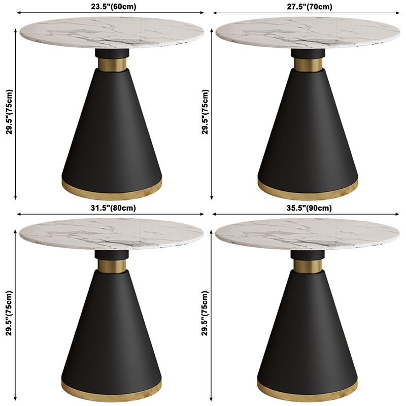 Simplicity Style Sintered Stone Dining Table Single Pedestal Base Round Table for Home Clearhalo ' dining_table' 'Dining Tables & Seating' 'Dining Tables' 'furn' 'furn_dining_table' 'Furniture' 'furniture_dining_table' 'Kitchen & Dining Furniture' 'kitchen&dining_furn' 'kitchen' 'kitchen_dining_table' 1200x1200_d68e168c-7f4f-4fd9-8cb0-0d4bfdf52a09