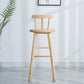 Cafe Modern Simple Barstool Wood 4 Legs Bar Stool with Pedal