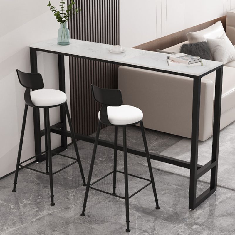 Juego de mesa de Bar rectangular contemporánea, mesa de Bar con estructura de hierro y taburetes, 1/3/5 Uds.