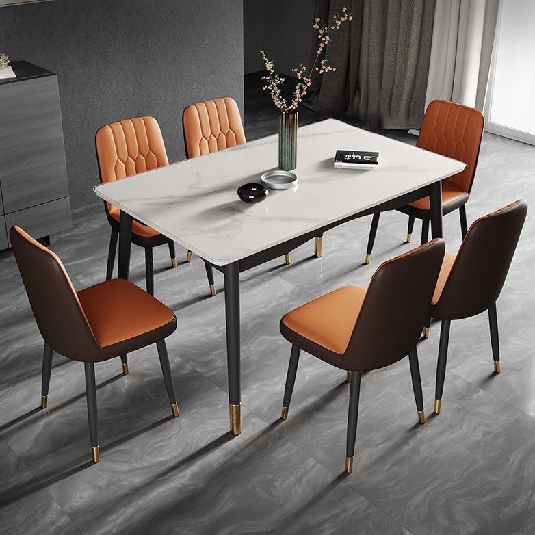 Sedia laterale in pelle moderna per finitura opaca sedia da pranzo solida